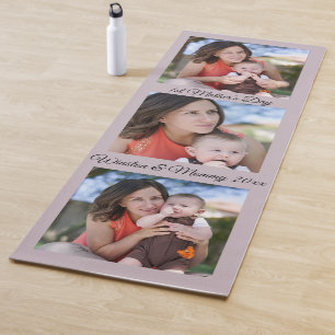 Tapis De Yoga 1ère Fête des Mères Photo & Texte Personnalisé Yog