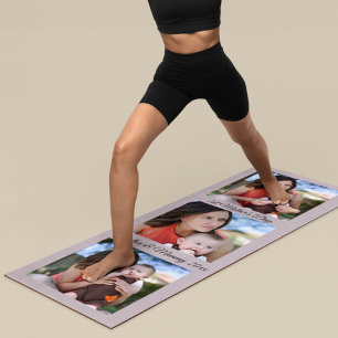 Tapis De Yoga 1ère Fête des Mères Photo & Texte Personnalisé Yog