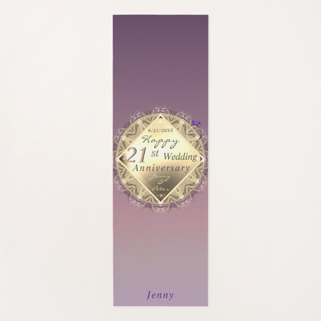 Tapis De Yoga 21st Wedding Anniversary Brass Yoga Mat (Devant)