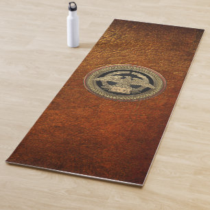 Tapis De Yoga [400] Aigle impérial d'or romain sur médaillon d'o
