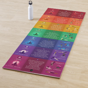 Tapis De Yoga 7 Chakra Yoga Poses & Affirmations Yoga Mat - 87mc