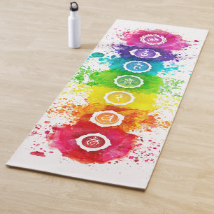Tapis De Yoga 7 Chakras Aquarelle Yoga Mat - wc01