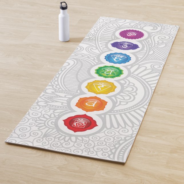Tapis De Yoga 7 Chakras Yoga Mat - 01pwb (En situation)