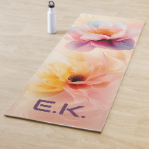 Tapis de yoga à aquarelle florale chic personnalis
