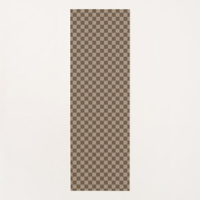 Tapis De Yoga à damiers beige motif (Devant)