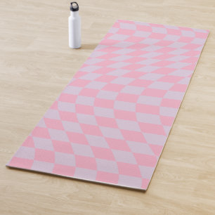 Tapis De Yoga à damiers Motif Lilac Pink Check Checkerboard