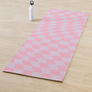 Tapis De Yoga à damiers Motif Lilac Pink Check Checkerboard