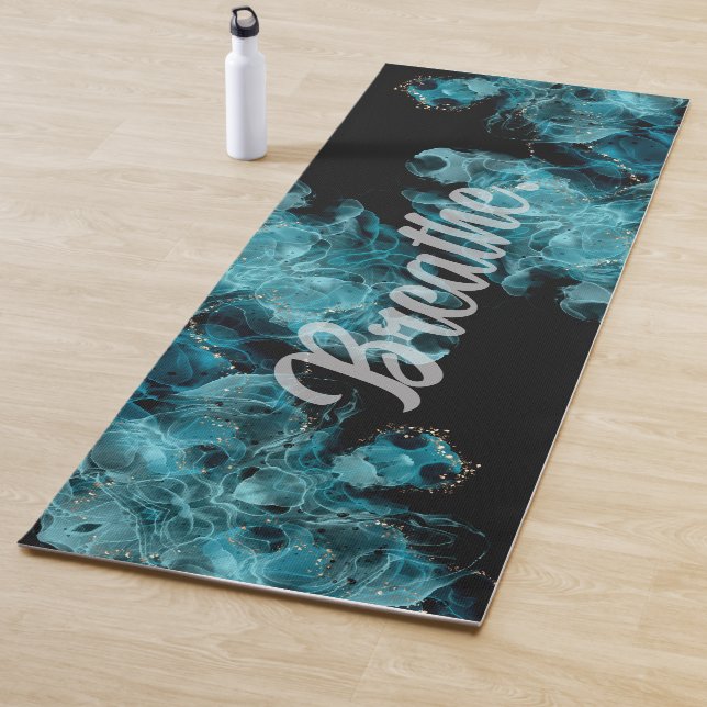 Tapis de yoga à fumée noire et bleue (En situation)