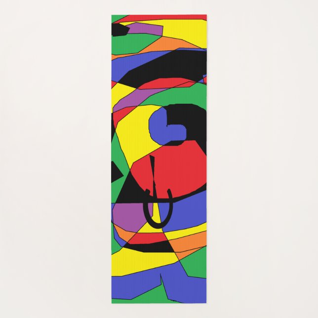 Tapis de Yoga à Motif Abstrait Coloré (Dos)