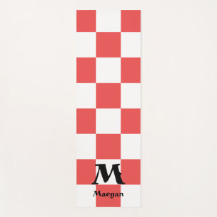 Tapis de yoga à motif carreaux rouges