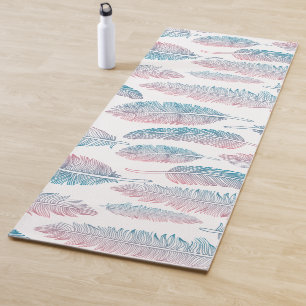 Tapis de Yoga à Motif de Plume Tribale Coloré