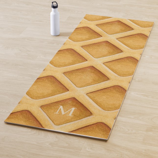 Tapis de Yoga à Motif Gaufre Mignon avec Monogramm (En situation)
