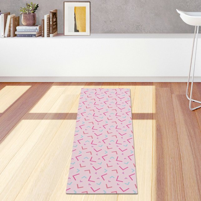 Tapis de yoga à motif Memphis rose (Créateur téléchargé)