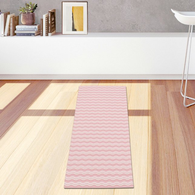 Tapis de Yoga à Motif Vagues Rose Clair (Créateur téléchargé)