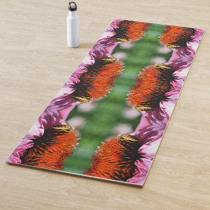 Tapis De Yoga Abeille de miel sur Echinacea Fleur marguerite Abs