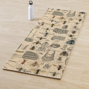 Tapis De Yoga Abeille Insecte Bug Wasp Histoire naturelle abeill