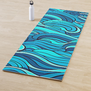 Tapis De Yoga Abstract Blue Turquoise Ocean Water Waves  