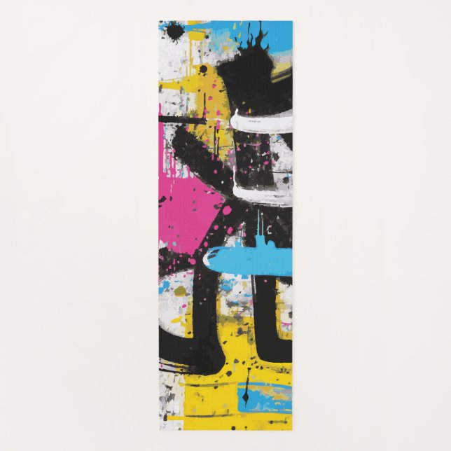 Tapis De Yoga Abstract Urban Graffiti Splash Art (Devant)