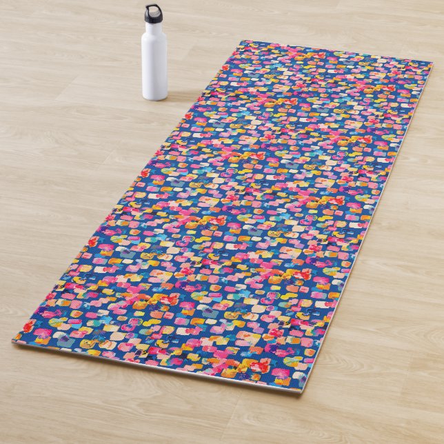 Tapis De Yoga Abstrait coloré moderne (En situation)