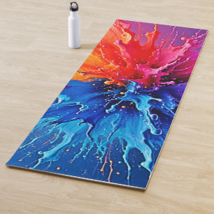 Tapis De Yoga Abstrait de projection de peinture dynamique
