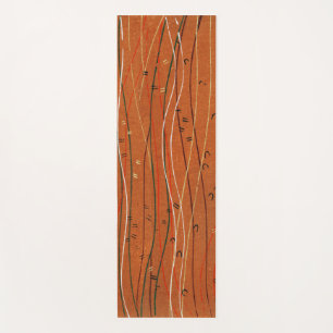 Tapis De Yoga Abstrait japonais Wavy Red Stripes