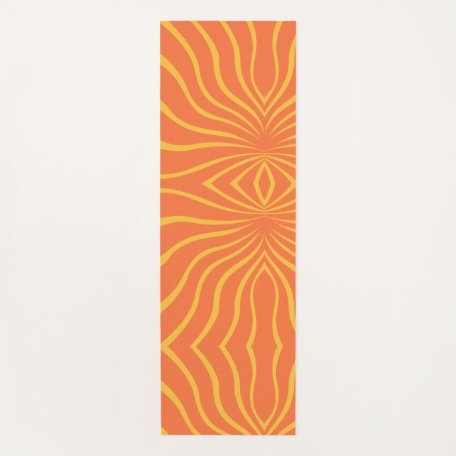 Tapis De Yoga Abstrait Jaune Et Orange (Devant)