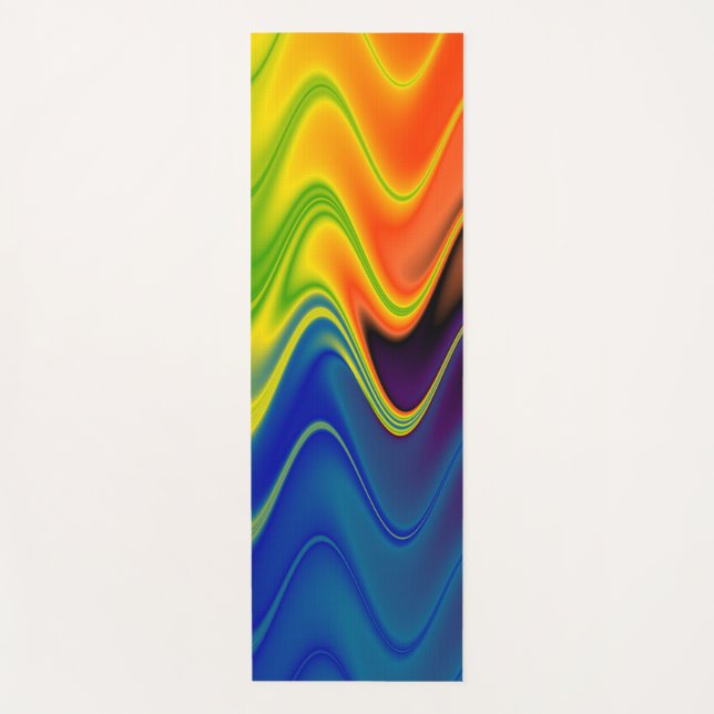 Tapis De Yoga Abstrait multicolore ondulé (Devant)