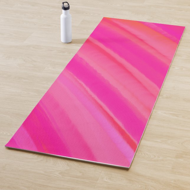 Tapis De Yoga Abstrait Pink Swir (En situation)