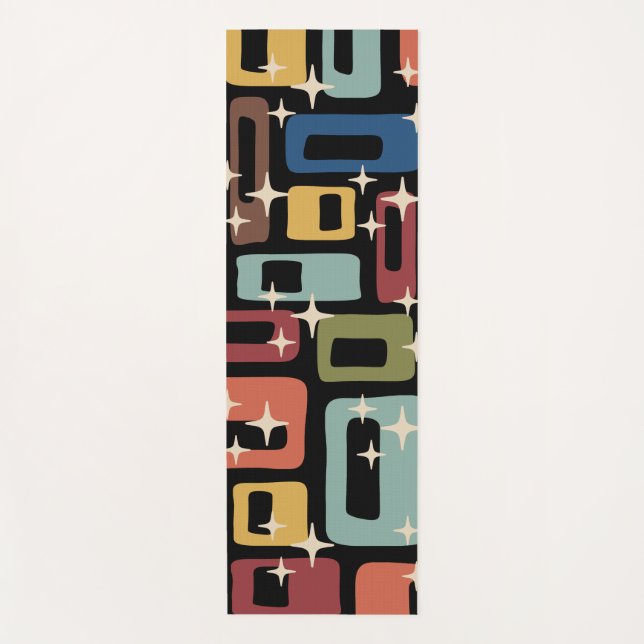 Tapis De Yoga Abstrait Rétro Moderne du Milieu du Siècle (Devant)
