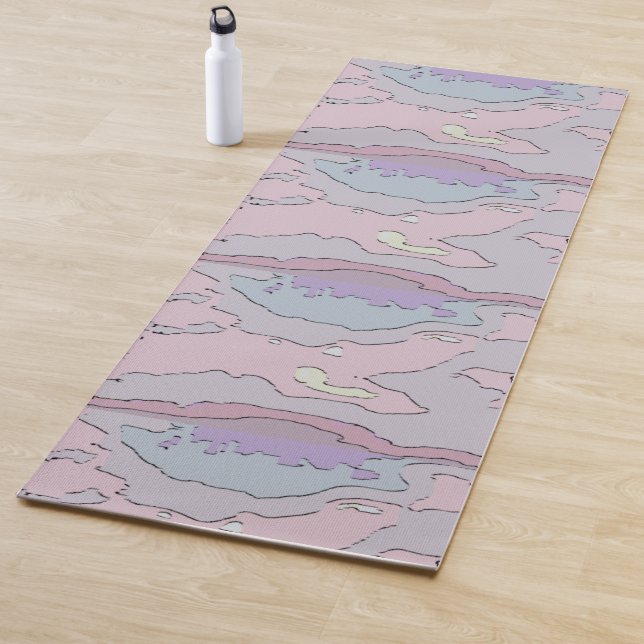 Tapis De Yoga 🌸 Abstrait Rose et Violet (En situation)