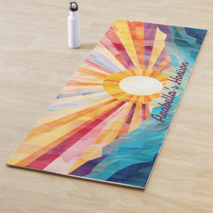 Tapis De Yoga Abstrait Soleil Et Horizon Mer Yoga Mat