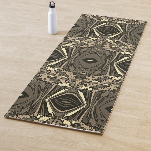 Tapis De Yoga Abstrait Twirl Pinched Half Brick / Sepia (En situation)