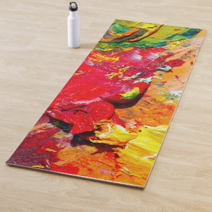 Tapis De Yoga Abstraite De Palette Artiste Gaie