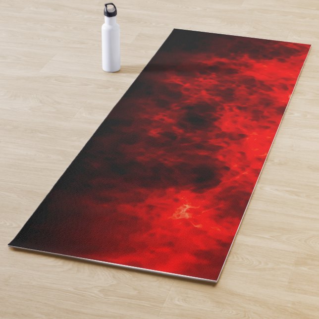 Tapis De Yoga Abstraite fumée rouge (En situation)
