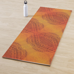 Tapis De Yoga Acceptation   Médaillons de saumons rouges orange 