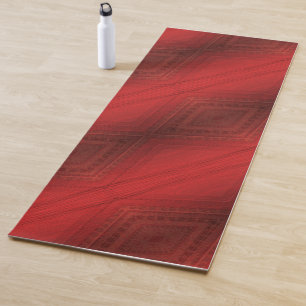 Tapis De Yoga Acceptation   Motif de Boho Eclectique Rouge