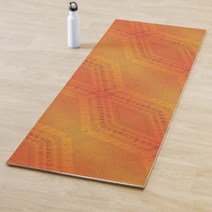 Tapis De Yoga Acceptation   Motif de Shibori rouge orange jaune