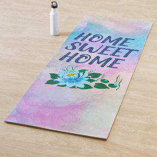 Tapis De Yoga Accueil maison douce belle fleur bleue eau