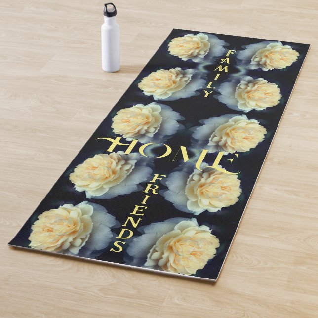 Tapis De Yoga Accueil Rose Jaune Mots Inspirationnels Abstraits (En situation)