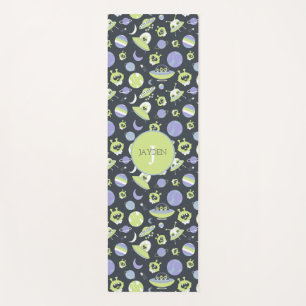 Tapis De Yoga Adorable Green Aliens Space Ships UFO Kids