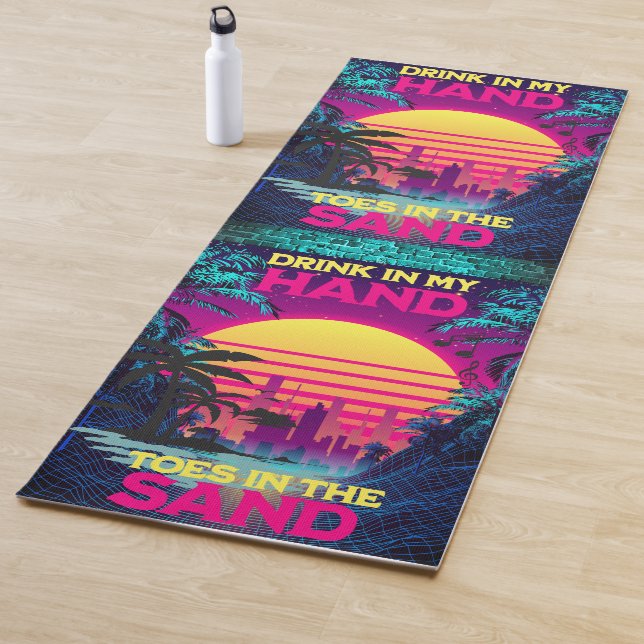 Tapis De Yoga Adorables Synthwave/Vaporwave Retro 80s (En situation)