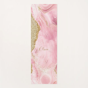 Tapis De Yoga Agate rose fille personnalisée avec Parties scinti