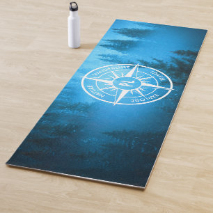 Tapis De Yoga Aiguille de compas monogramme brouillard dans la f