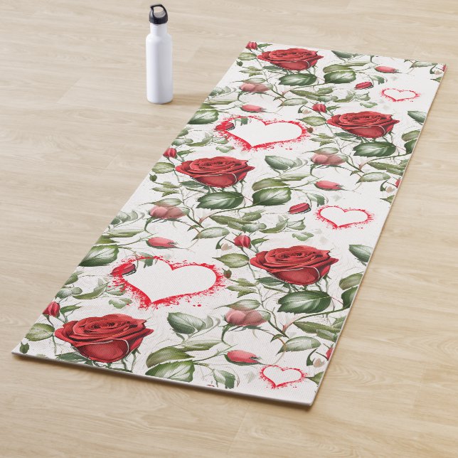 Tapis De Yoga Aimer les roses rouges (En situation)