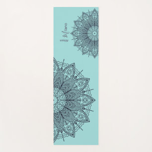 Tapis De Yoga Airy Mandalas Over Sea Green Yoga Mat personnalisé