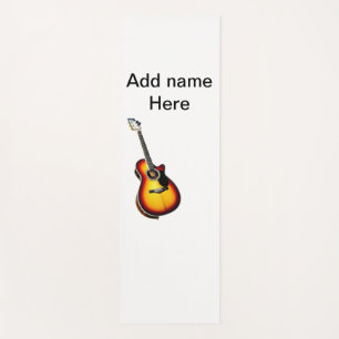 Tapis De Yoga Ajouter votre nom texte brun acoustique guitare éd