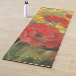 Tapis De Yoga Ajoutez votre champ nommé de pavot oriental de