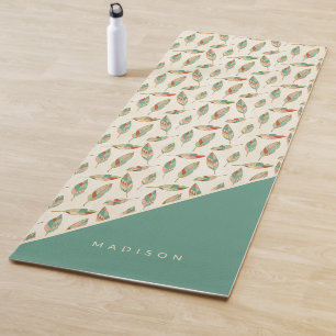 Tapis De Yoga Ajoutez votre motif géométrique nommé de plume