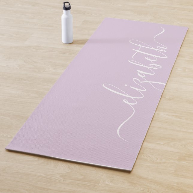 Tapis De Yoga Ajoutez votre pourpre en pastel d'écriture nommée (En situation)