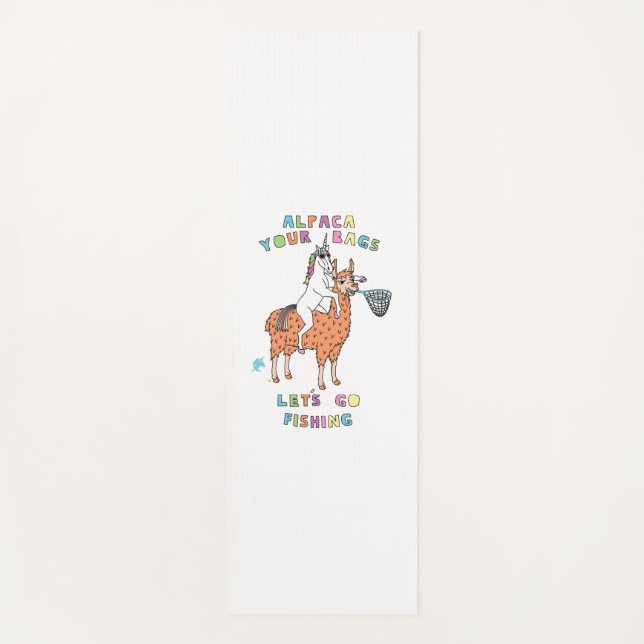 Tapis De Yoga Alpaca Vos Sacs Allons Pêcher Unicorn (Devant)